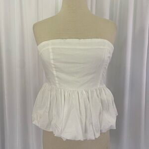 Strapless Peplum Top